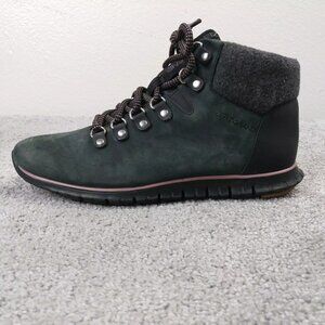 Cole Haan Zerogrand Womens 8 Boots Leather Waterproof Sneakers Green Black Suede